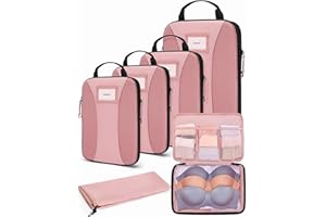 BAGSMART Compression Packing Cubes, 6 PCS Packing Cubes for Suitcases, Travel Bags Organizer for Luggage, Lightweight Packing Cube for Travel Essentials