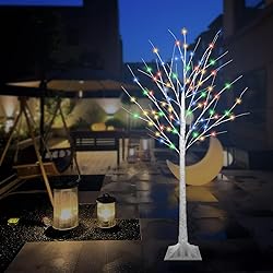 5FT Lighted Birch Tree with 90 LED Warm White and