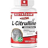 Nutridom L-Citrulline 750 mg | 120 Vegan Capsules | Supports Muscle Function, Endurance & Recovery | Precursor of L-Arginine