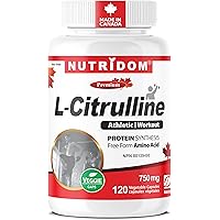Nutridom L-Citrulline 750 mg | 120 Vegan Capsules | Supports Muscle Function, Endurance & Recovery | Precursor of L-Arginine