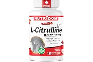 Nutridom L-Citrulline 750 mg | 120 Vegan Capsules | Supports Muscle Function, Endurance & Recovery | Precursor of L-Arginine 
