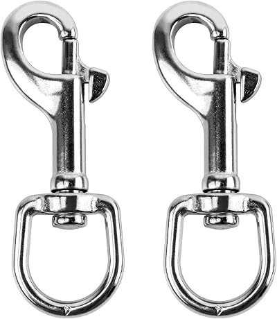 QWORK Stainless Steel Trigger Clips Swivel Clasp for Dog Leads Keyring