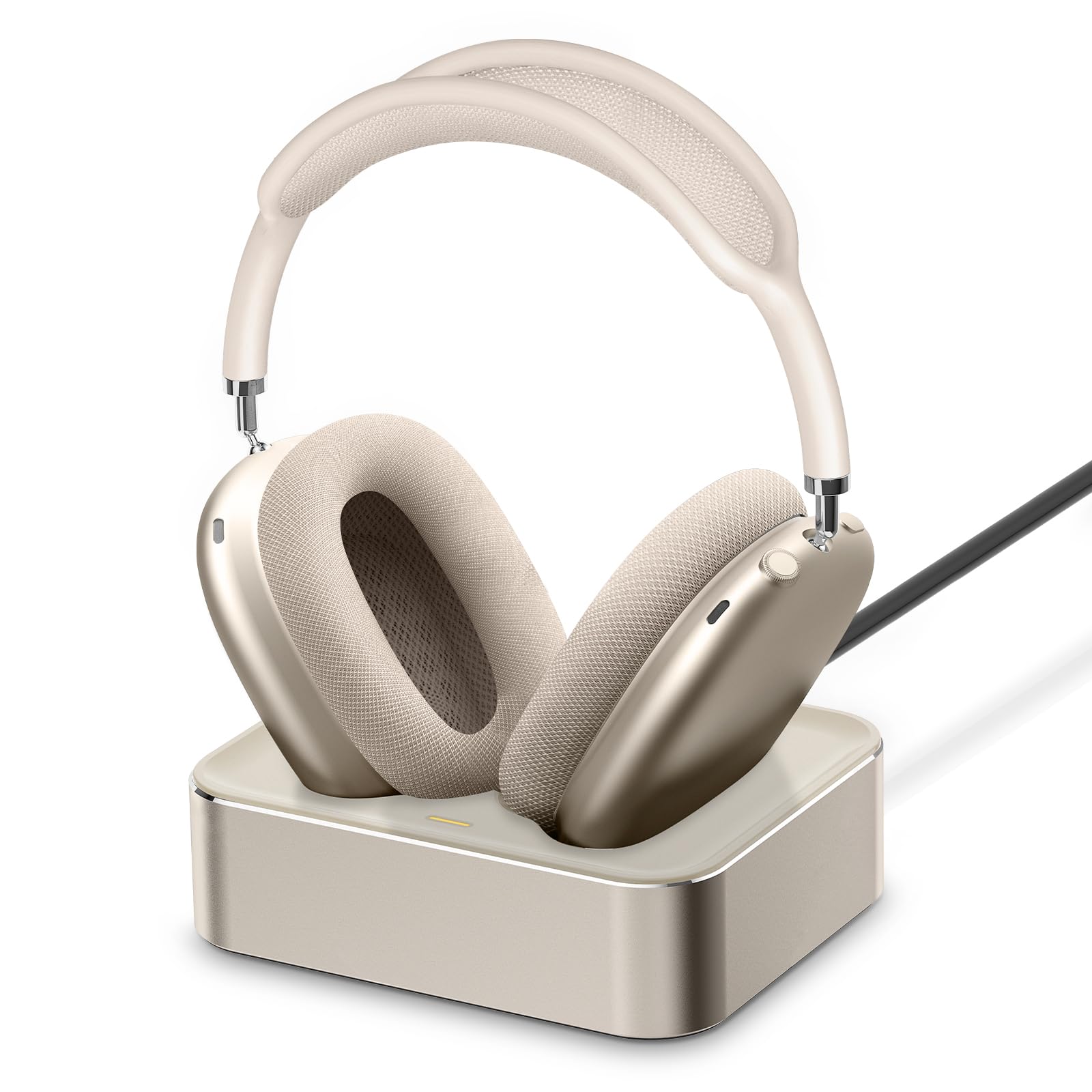 Photo 1 of Headphone Charging Station for AirPods Max 2024 & 2020 - Magnetic Headset Charger Dock with Dual Connectors (Starlight)