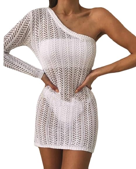 one sleeve crochet dress