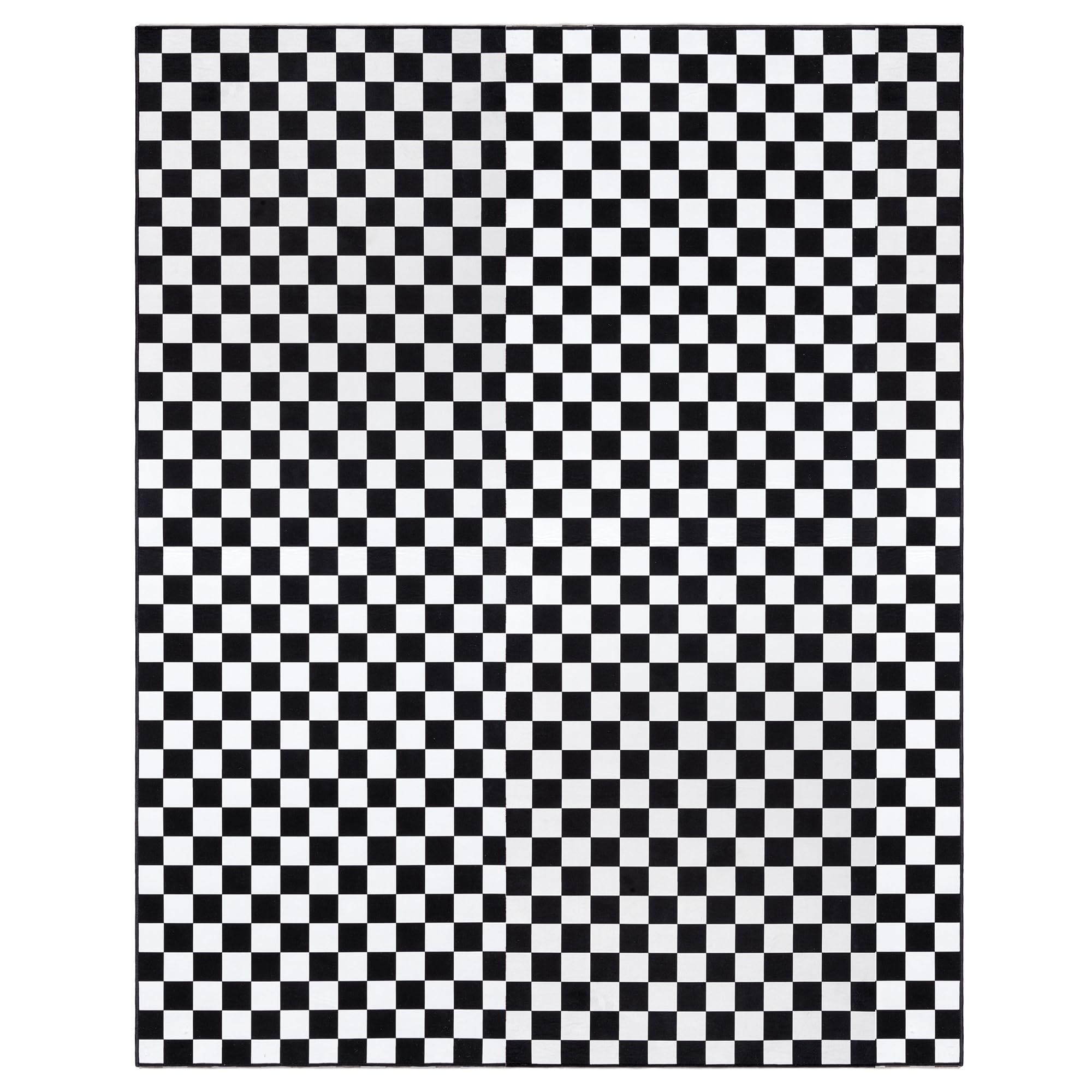 Gertmenian Indoor Boho Area Rug - 9x13 Extra Large, Non Slip, Super Strong, Ideal for High Traffic Areas in Bedroom, Living Room, Kitchen - Checker, Black, White, 28621 Image