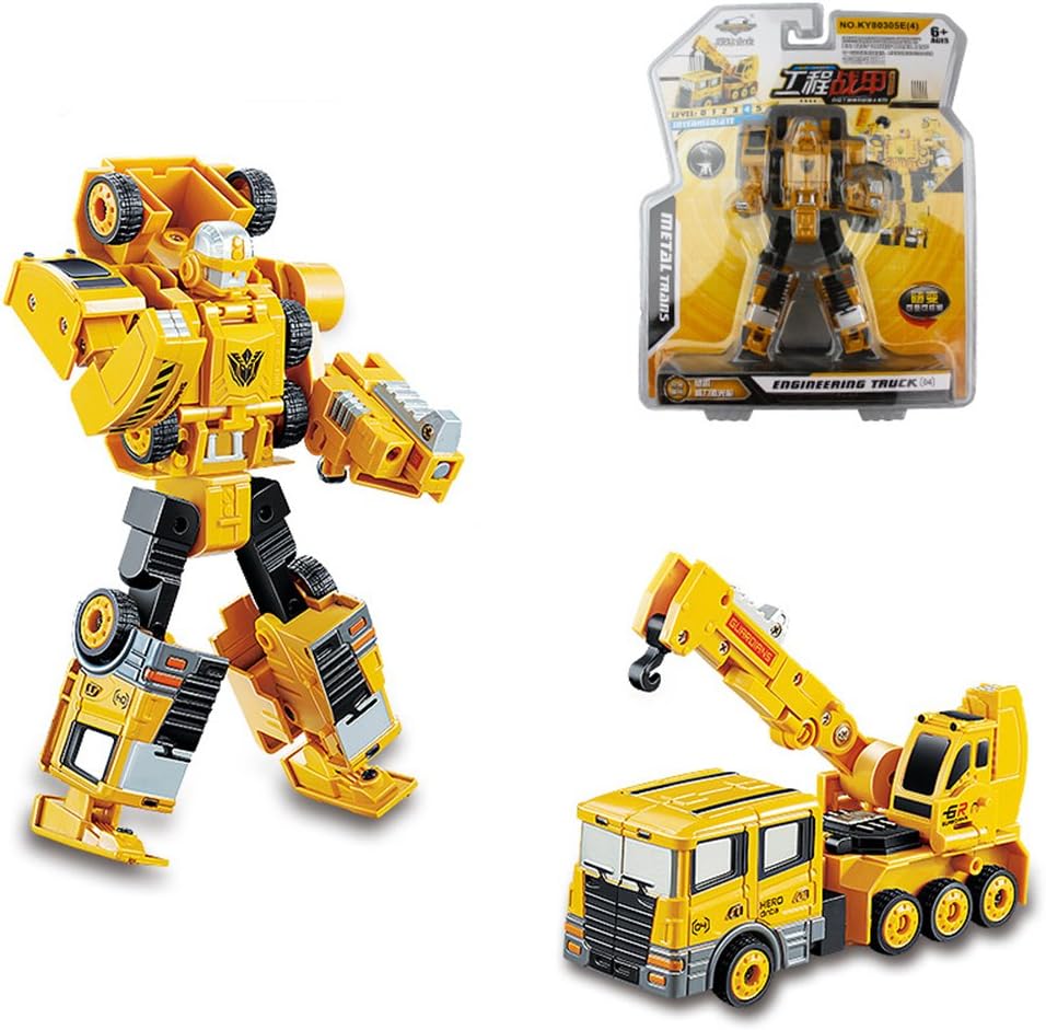 CYNDIE Alloy Transformation Car Robot Model Construction Vehicles Manual Operated Crane