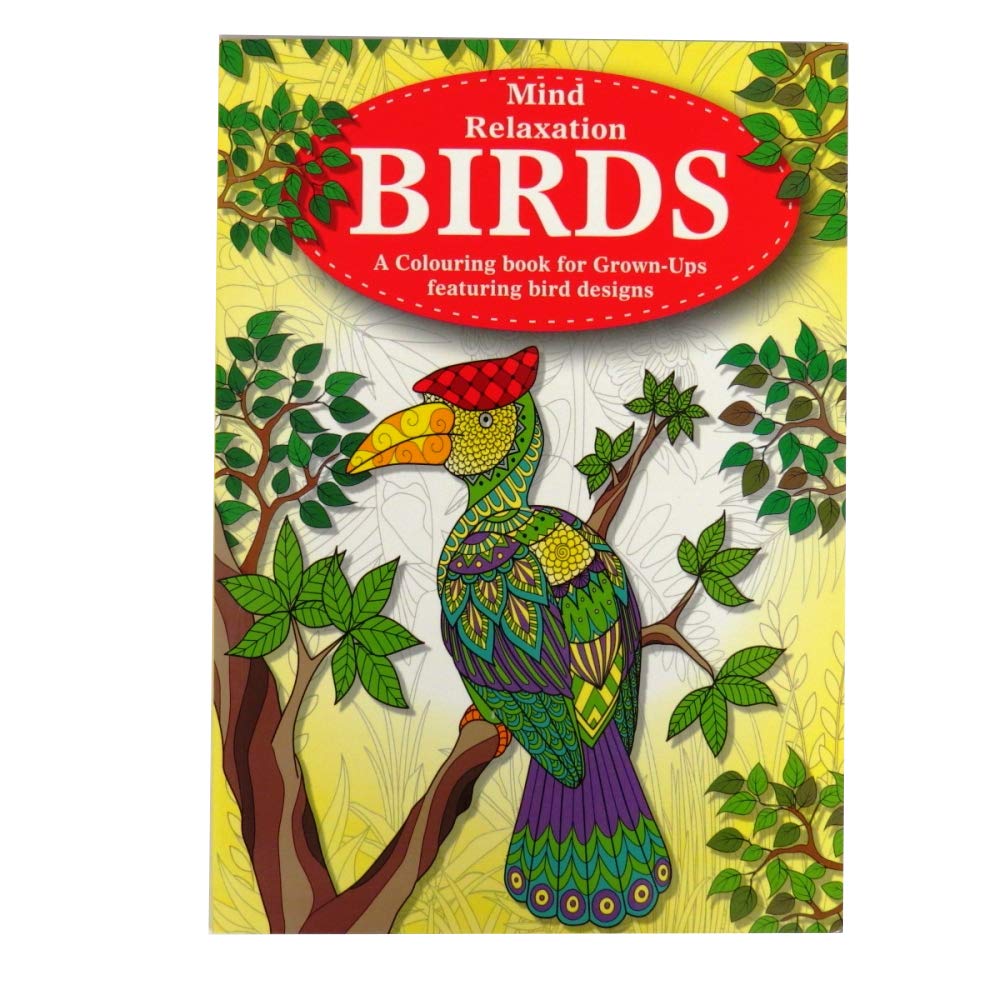 Adult Colouring Therapy Anti-Stress Adult Colouring Book Relax Mind Animals (Birds)