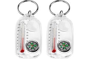 Camping Hiking Backpacking Survival Outdoor Thermometers Compasses Thermometers Keychain Pocket Size Keyring Multifunctional 