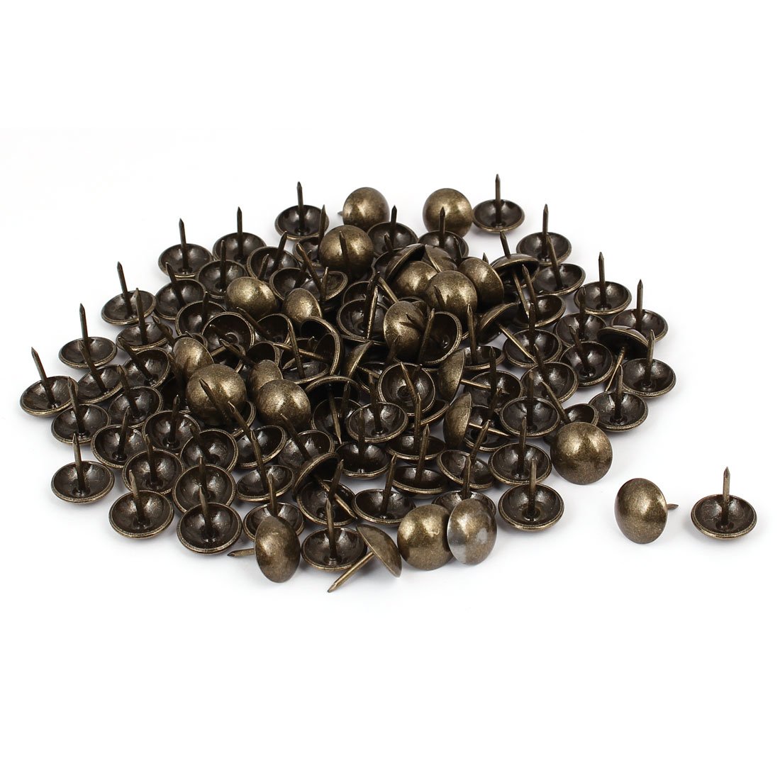 sourcingmap Household 14mm Dia Metal Domed Head Upholstery Tack Nail Bronze Tone 120pcs