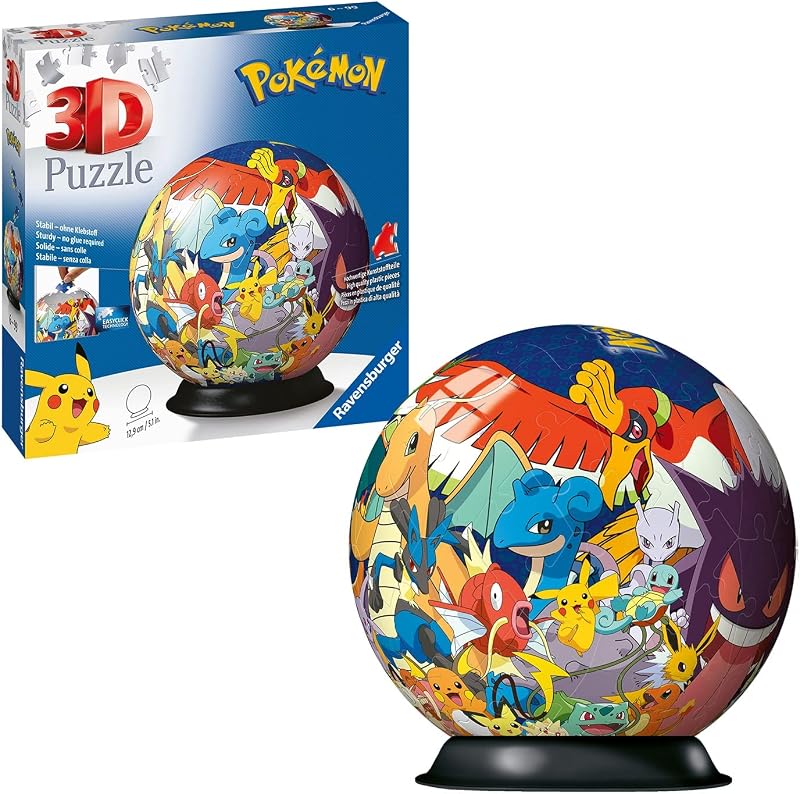 Ravensburger Pokemon 3D Jigsaw Puzzle Ball 72 Pieces 13cm No Glue