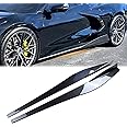 NOPOCA Side Skirts Fit for 2020-2025 Chevy Corvette C8 Stingray & Z51 Side Skirt Extension Lip Panels Splitter Spoiler Diffuser Wing Body Kit Air Dam Corvette C8 Accessories (Glossy Carbon Fiber)