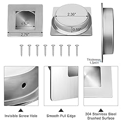 Malimali 2-3/4 Inch Recessed Finger Flush Pulls for
