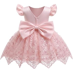 GetWish Toddler Baby Flower Girls Princess Dress Wedding Guest Sequin Birthday Pageant Party Formal Dresses for Baby Girls
