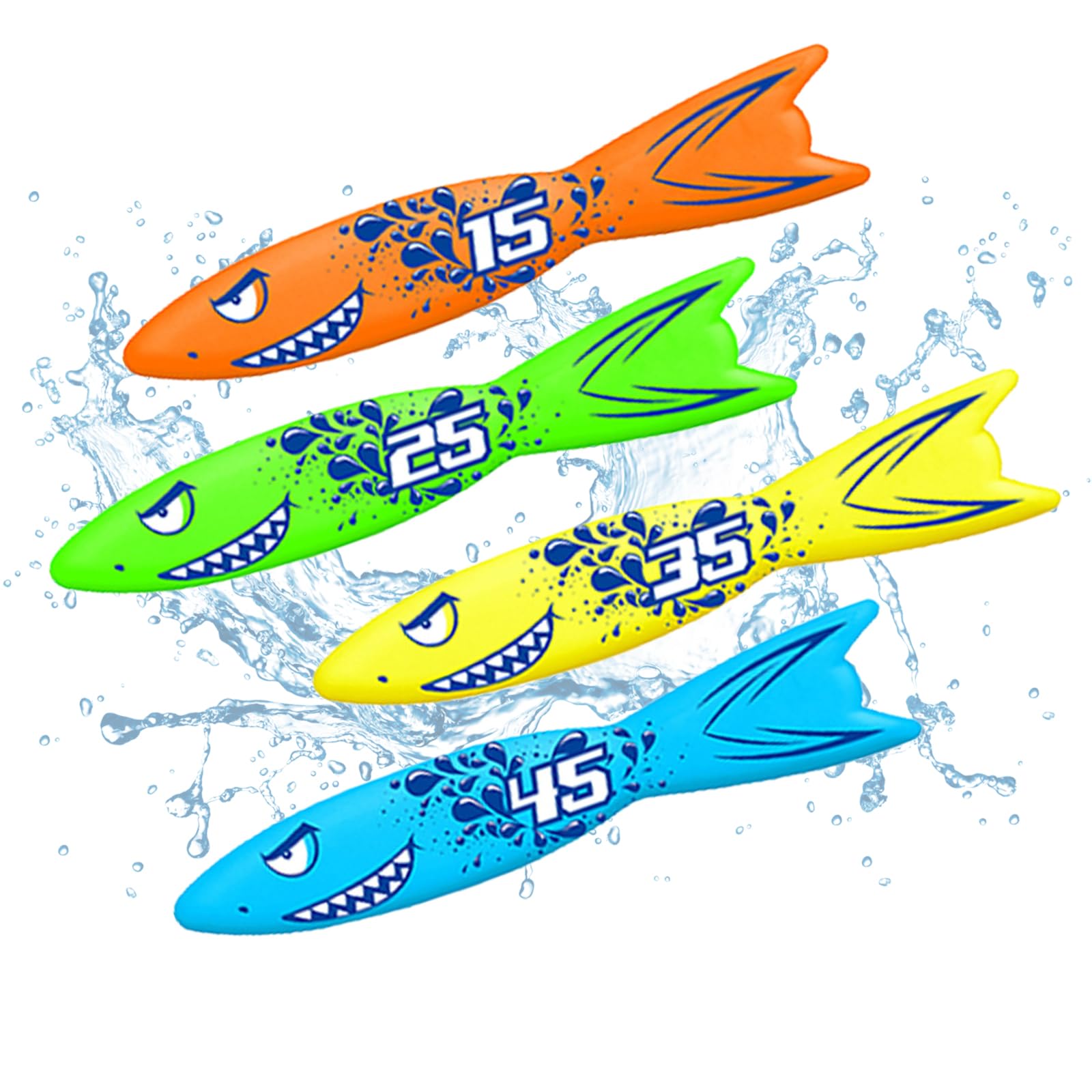 Jiuhao Diving Toys for Kids, 4 Pcs Summer Fun Swimming Pool Dive Toy for Girls & Boys, Underwater Training Toys Diving Games Children's Gifts (Diving Toypedo-1)