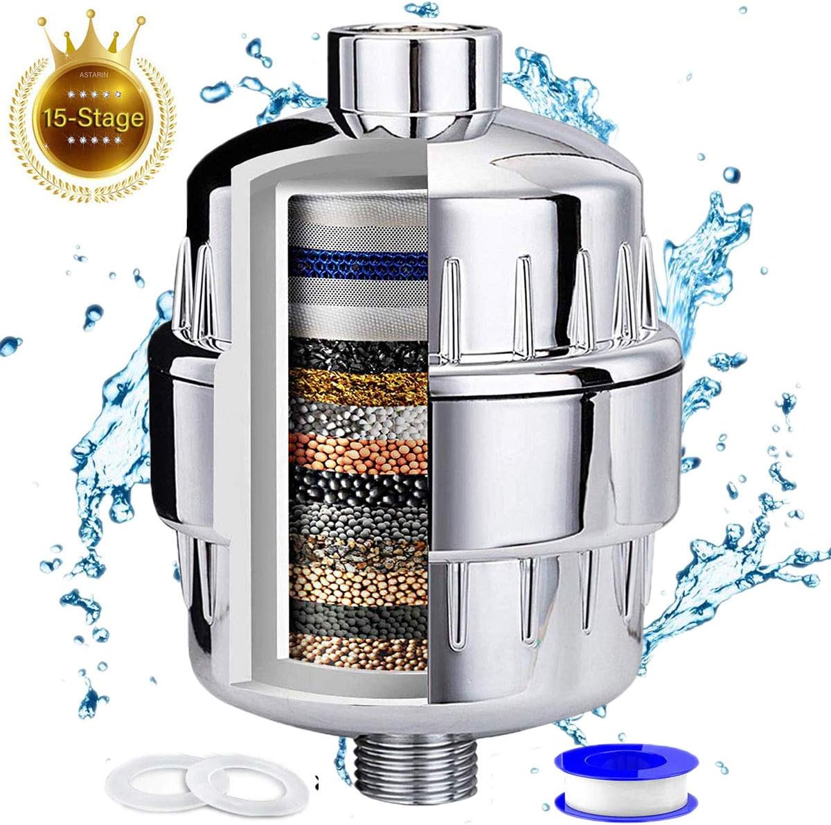 Universal Shower Filter For Hard Water 15 Stage Water ...