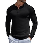 MioRoim Men's Knit Polo Shirts Casual Long Sleeve Polo Sweater Lightweight Button Down Golf Pullover Sweaters