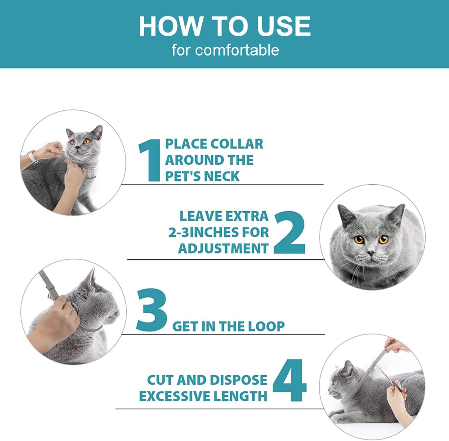 Calming Collar for Cats and Kittens Relieve Reduce Anxiety or Stress Pheromones Formula Waterproof Your Pet Lasting Calm Collar Up to 15 Inch Fits Cat : Pet Supplies