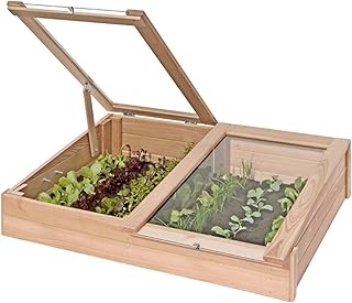 Gartenpirat Frühbeetkasten aus Lärchen-Holz Mini-Gewächshaus 119x80x30 cm