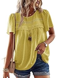 Falechay Summer Tops for Women 2025 Darker Yellow