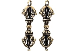 JOINPAYA 2pcs Mini Tibetan Brass Vajra Pestle Set, Delicate Desktop Vajra Pestle Ornament for Home Decor