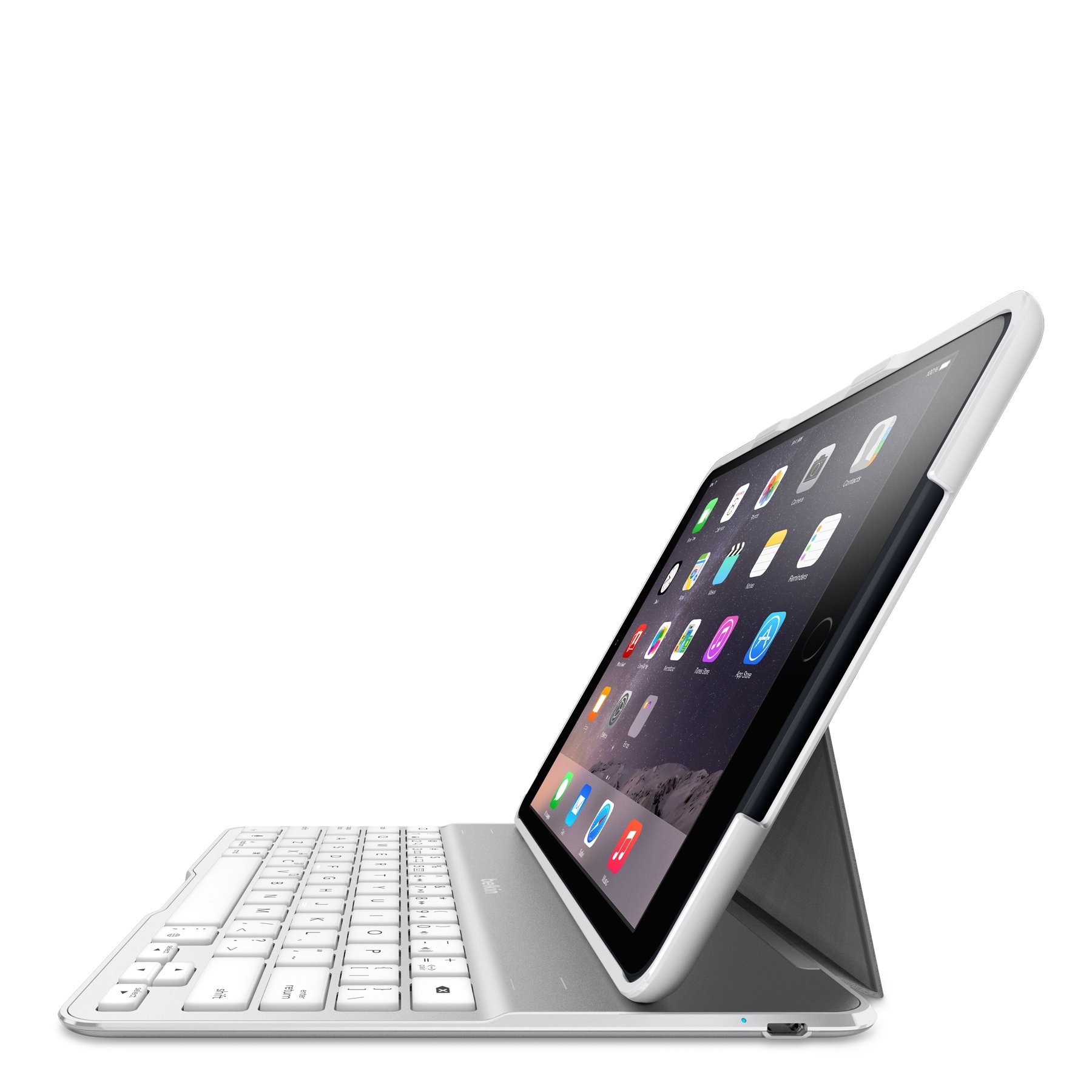 Belkin Qode Ultimate V2 Ultra Thin Lightweight Keyboard Case For Ipad Air 2 With Autowake Dual Device Pairing 264 Hours Battery White Silver Buy Online In Botswana At Botswana Desertcart Com Productid 48348852