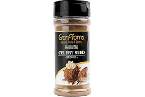 GranAroma Ground Celery Seed, Fresh,Aromatic, Bold, and Flavorful Spice for Cooking & Seasoning (3.68 Ounce)
