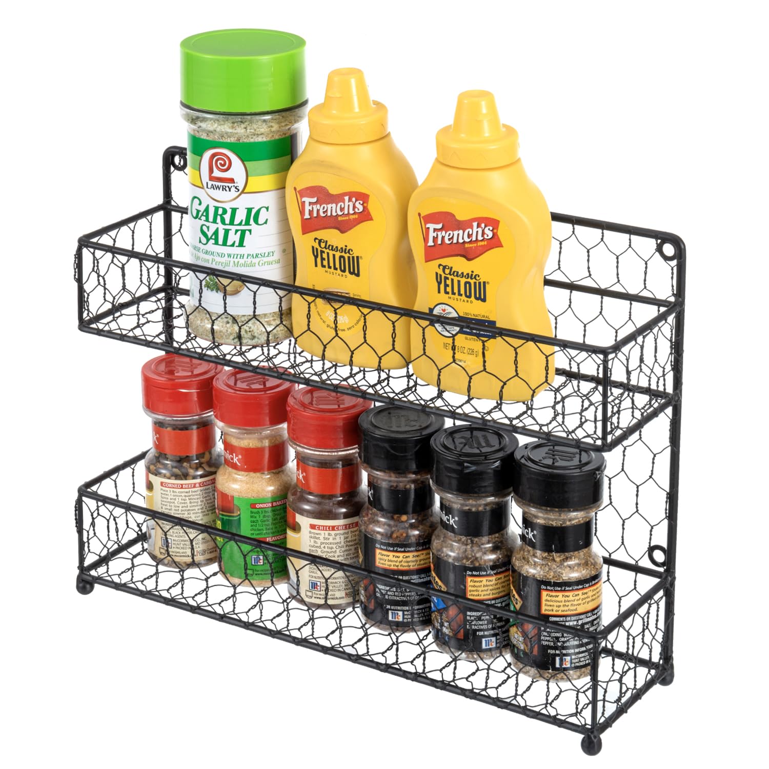 MyGift Spice Organiser (Kitchen Worktop or Wall Mount) Black