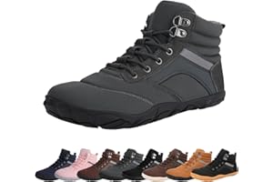 MEXYZ Womens Mens Winter Barefoot Boots Warm Minimalist Wide Toe Box Snow Boots Zero Drop Sole Outdoor Water Resistant Ankle Booties