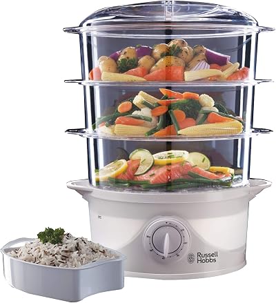 Russell Hobbs 3 Tier Electric Food Steamer 9L 800W BPA Free Baskets