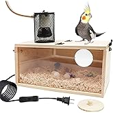 Bird House Incubator, Bird Nesting Box with Heat Lamp, 75W Ceramic Heat Emitter Heater Lamp, Birdcage Accessories, Suitable for Parrot Parakeet Cockatiel Lovebirds Budgie
