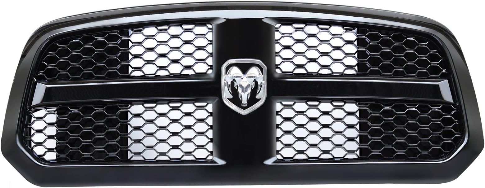 Haitzu Grille for Dodge Ram1500 2014-2017 Grill Gloss Black