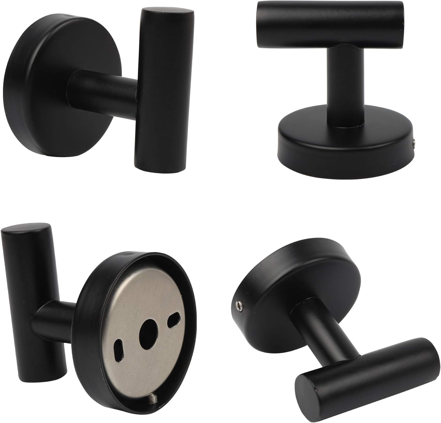 Belerry [3 Pack] 2.2 Inch Bathroom Towel Hooks, Brushed Nickel SUS 304 Stainless Steel Wall Hooks, Matte Black Coat Hooks, Robe Hooks, Modern Hooks for Bathroom/Kitchen/Closet/Bedroom Hotel-Black - - 