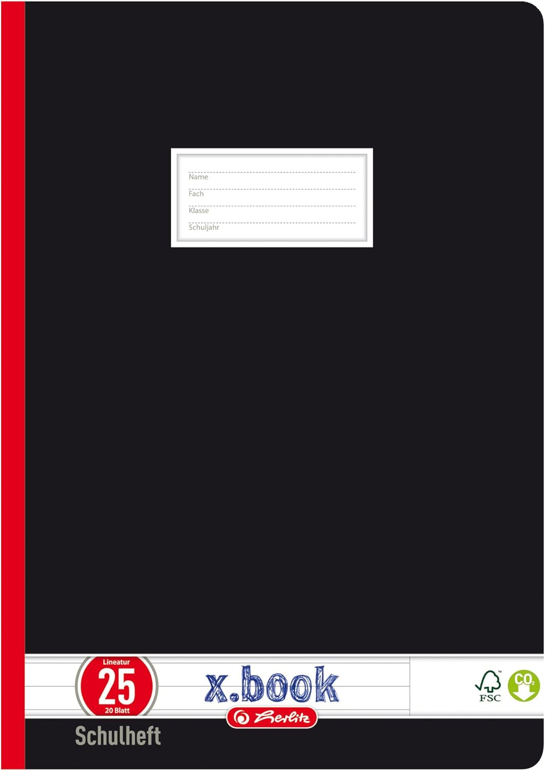 Herlitz 331215 Schulheft A4 Liniert Mit Rand Lineatur 25 10 Blatt Schwarz 10er Packung Amazon De Burobedarf Schreibwaren