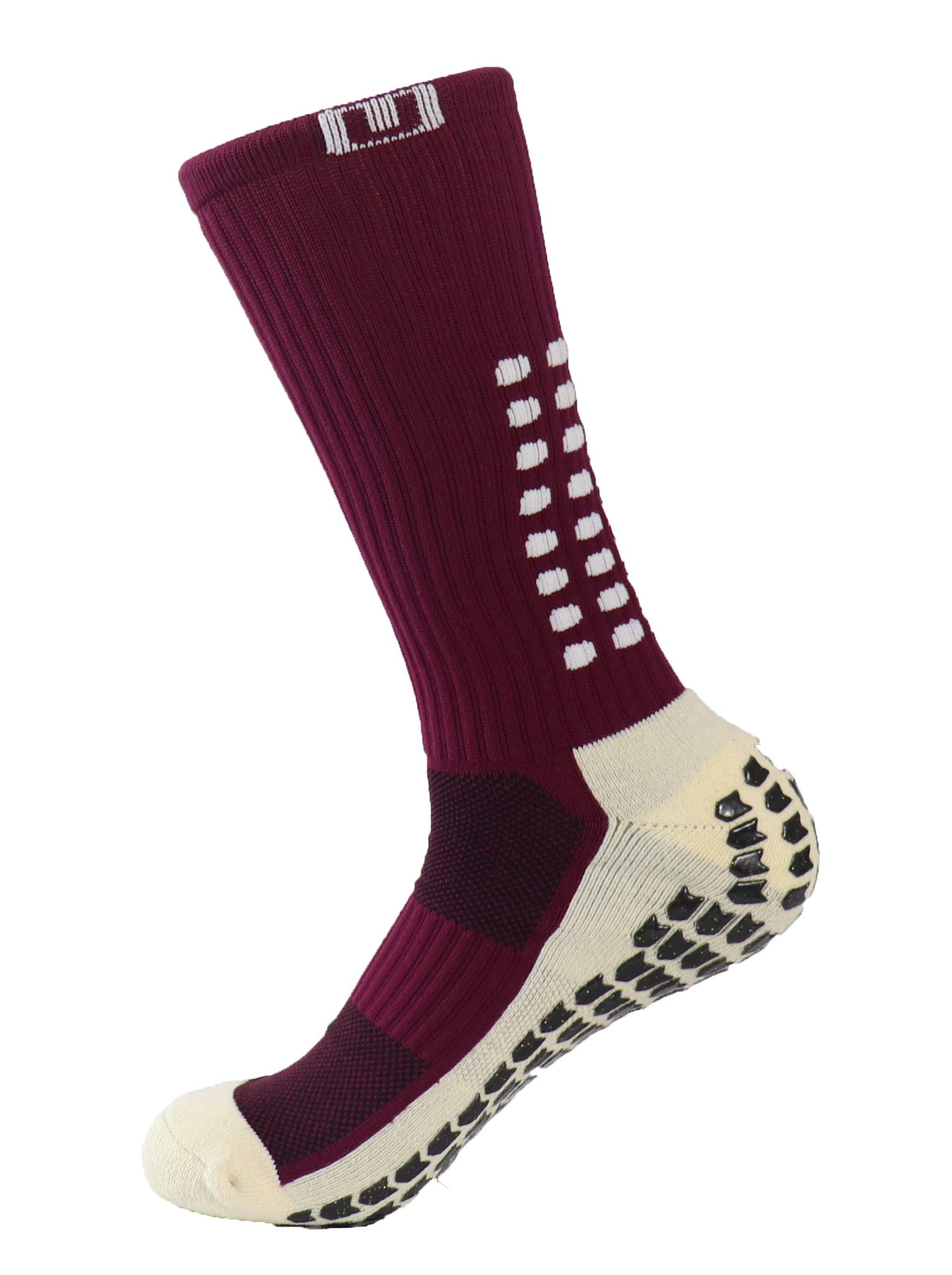Ulalaza Sports Socks Mens and Womens Socks Thicken Cushion Crew with Rubber Dots Anti Slip for Football Running Training Walking Baseball Soccer and Hiking