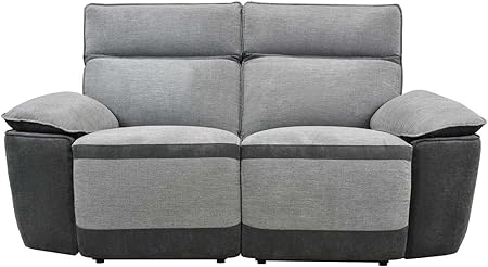 Meubletmoi Canape Relaxation Tissu Gris 2 Places Ultra Confort