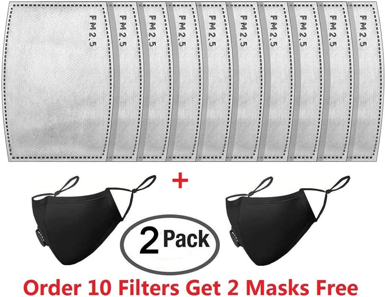 Ulikes 10Pcs PM2.5 Activated Carbon Filters Breathing for Adult Mask