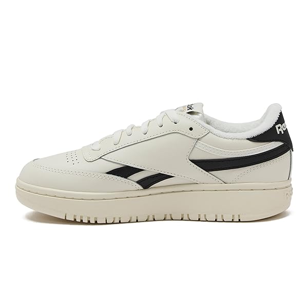 REEBOK WOMEN’S CLUB C DOUBLE REVENGE PLATFORM SNEAKER, CHALK/CORE BLACK, 8