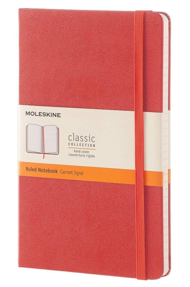 Moleskine Coral Orange Pocket Ruled Notebook Hard