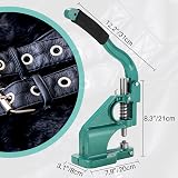 DASBET 3 Die Hand Press Grommet Machine with 1500 Grommets Eyelet Kit view 2