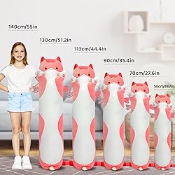 Long Cat Plush Body Pillow – Cute Pink Cat