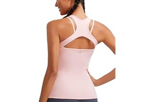 RUNNING GIRL Workout Tank Tops with Built in Bras for Women,Compression Shirt Strappy Back Athletic Yoga Tops