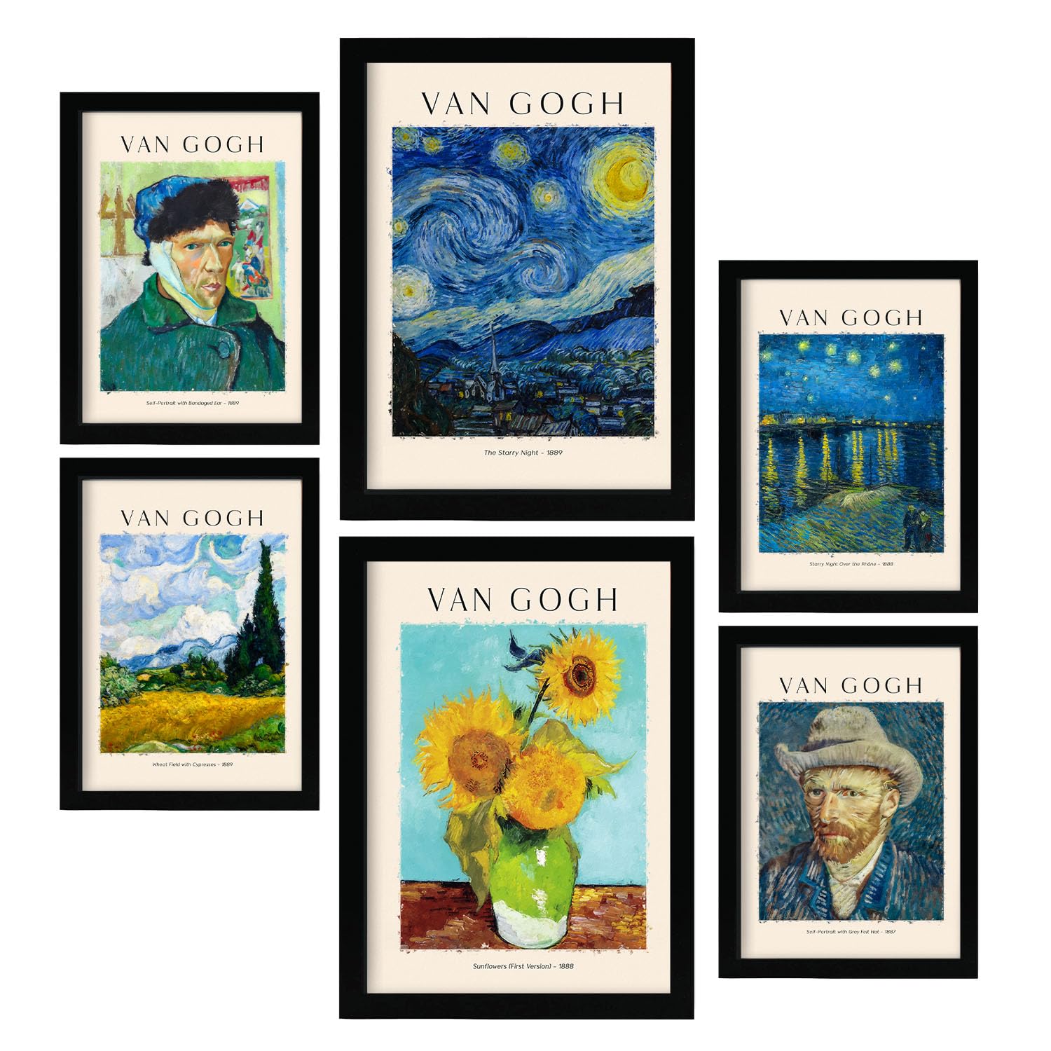 Nacnic Van gogh Poster Print. Painter's Gallery. Decorative paintings for your living room, bedroom, home. Wall Art Prints. Sizes A4 and A3