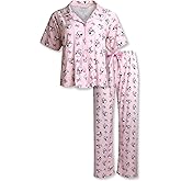 COCO BRANDS Womens Pajama Sets - 2 Piece Peanuts Snoopy Button Down Sleep Shirt and Womens Pajama Bottoms Sleepwear (S-XL)