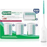 GUM Soft-Picks Original Interdental Picks, 320 Count | Soft bristles, Easy-to-Use Pick, Safe for braces &amp; bridges, Latex &amp; wire free, Plastic carry case included, Disposable picks