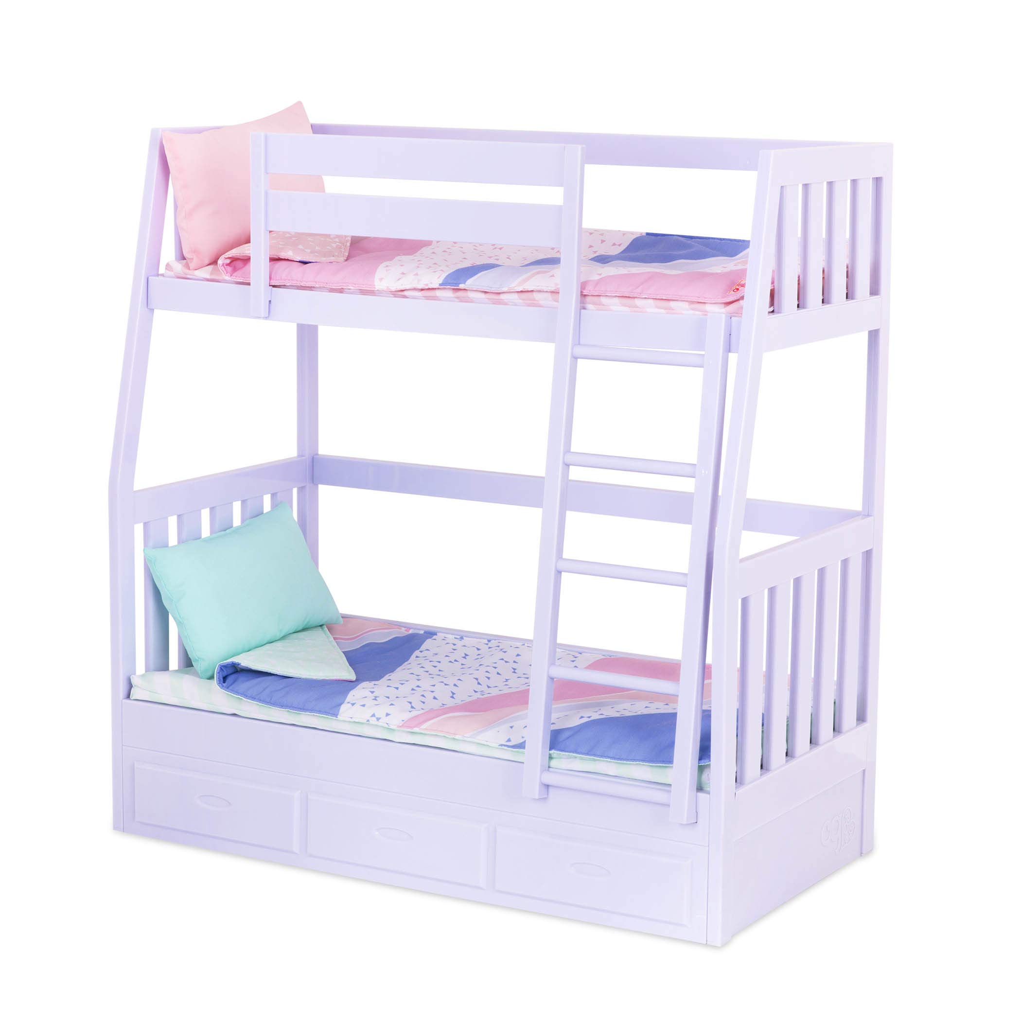 Our Generation – 18-Inch Doll Accessories – Lilac Bunk Bed – Bedding Set – Dollhouse Furniture – Pretend Play 3+ Years– Dream Bunks