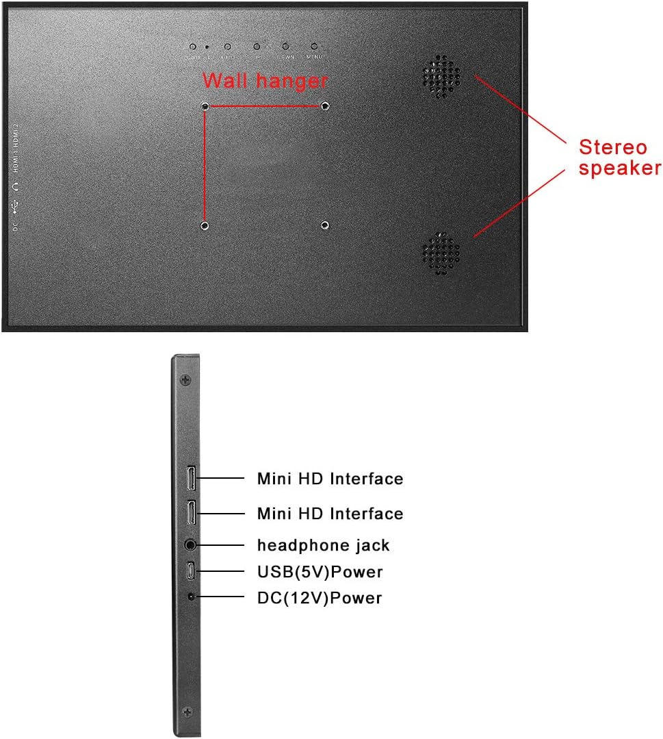 Thinlerain 13.3 Inch Full HD 1920x1080 IPS Screen Ultra Thin Portable Display with HDMI, USB Powered Portable Monitor for Laptop, Mac, Computer, Xbox one, Raspberry pi, ps3 ps4, Built-in Speakers: Computers & Accessories