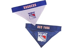 PETS FIRST NHL New York Rangers Bandana for Dogs & Cats, Small/Medium. - Cute & Stylish Bandana! The Perfect Hockey Fan Scarf Bandana, Great for Birthdays Or Any Party!