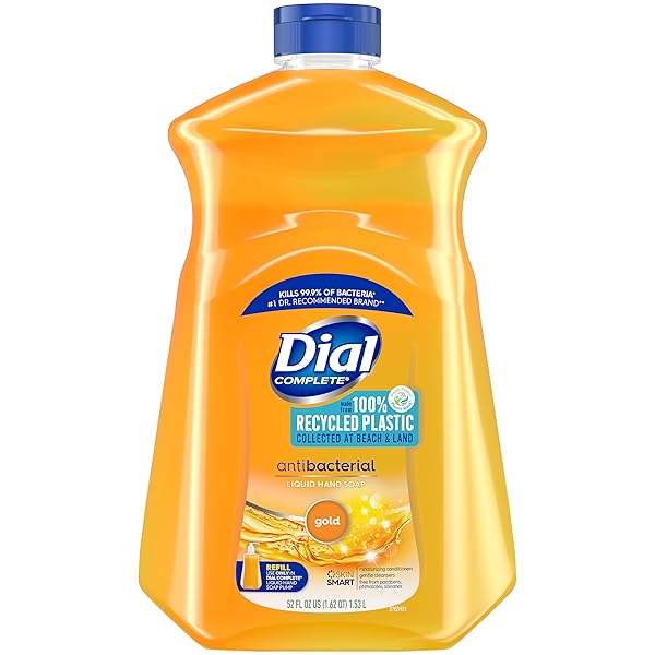 DIAL ANTIBACTERIAL LIQUID HAND SOAP REFILL, GOLD, 52 FLUID OUNCES (PACK OF 6)