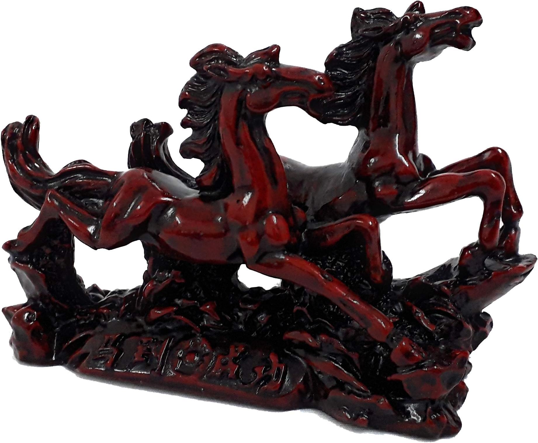 ZIGLY Porcelain Victory Two Running Horses For Positive Energy, Standard, Red, 2 Red Running Horses