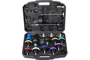 BTSHUB 18pcs Radiator Pressure Gauge Tester Kit, Universal Vacuum Type Cooling System, Leak Tester Set Water Tank Leak Detector